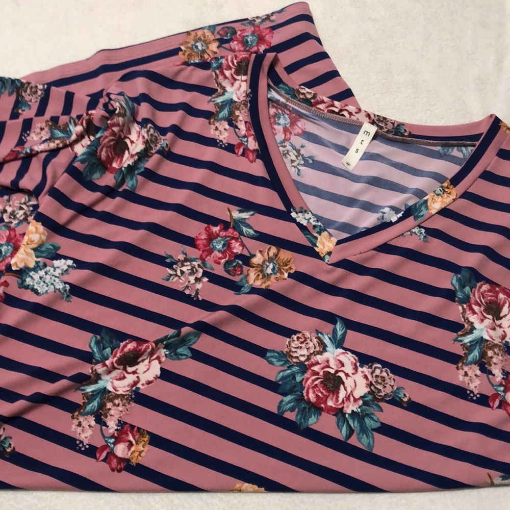 Floral and Stripes Tunic/Dress